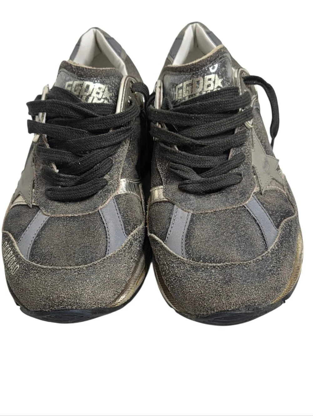 GOLDEN GOOSE DAD-STAR Metallic Gray Sneaker